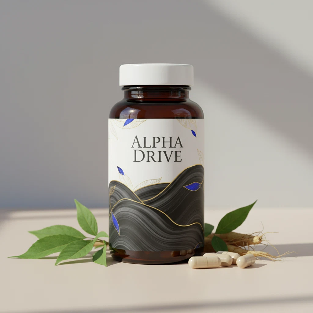 Alpha Drive -ravintolisäpurkki, sinkkivalmiste miehille
